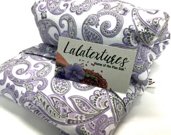 FLAX HEATING PAD, Microwavable, hot cold pack, Choice of brushed Flannel washable covers, Flax seed Bag, Great Gift for her "The Flax SaK"