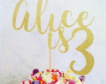 Personalised cake topper, one cake topper, glitter cake topper, baby name cake topper, cake decoration, first birthday cake topper