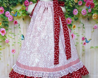 SUPER SALE 4T/5 Girl Dress, White, Red Hearts & Arrows Pillowcase Dress, Pillow Case Dress, Sundress, Boutique Dres