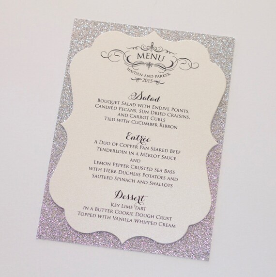 sample menu cards