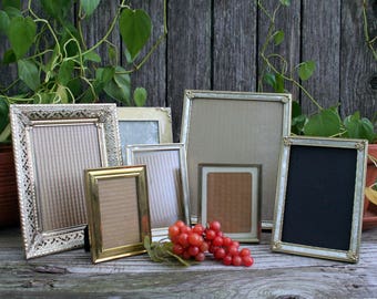 Set of Seven Vintage Photo Frames From 1950s, 1960s, and 1970s