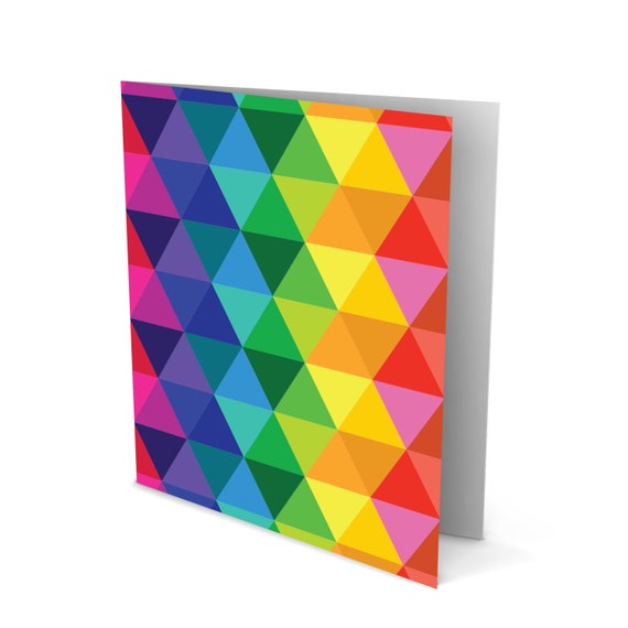 Triangular Shapes the color of the Rainbow Greeting Card