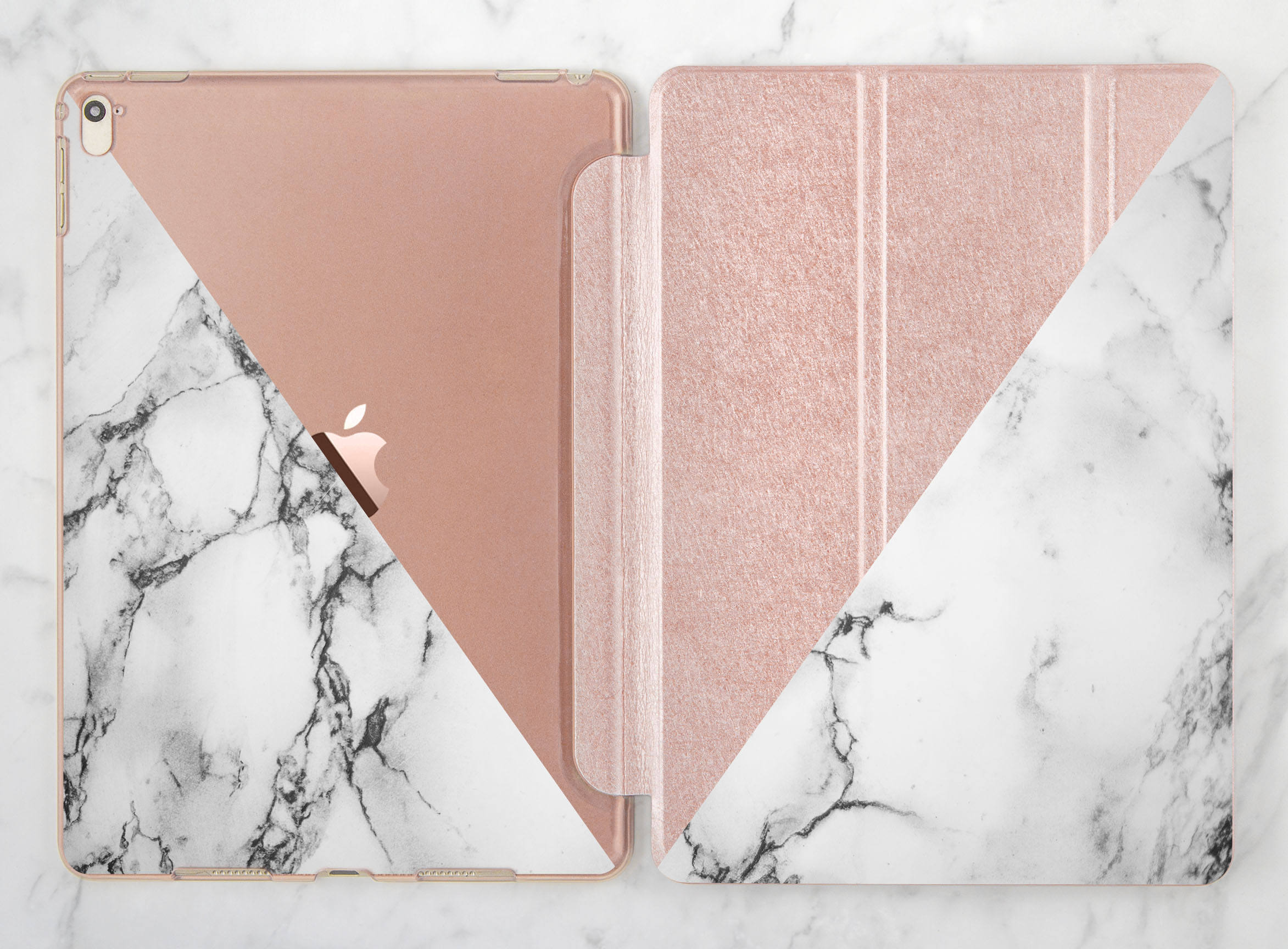 White marble Mini iPad 4 case Rose gold case iPad cover iPad