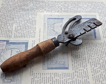 Vintage tool for hand saw, antique metal tool with wooden handle, industrial, collectibles tool, made in Russia