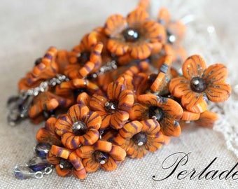 Polymer Clay Flower Earrings, 925 Sterling Silver Earrings, Art of polymer clay!