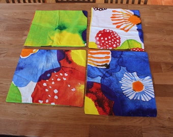 Vintage Marimekko fabric , Marimekko pillowcases Juhannustaika Aino-Maija Metsola Design Finnish Cotton Water color by Marimekko