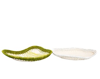 Ceramic Platter with Woven Trim.