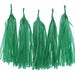 Green Garland, Tissue Paper Party Tassels (Set of 5) - Green Streamers, Tassel Banner, Kids Birthday Party Supplies, Party Backdrops