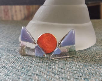 Glass Triangle Clip-On Earrings