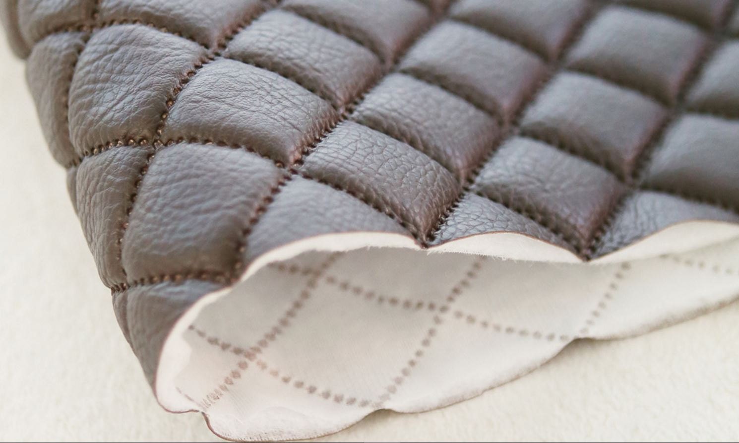 Quilted Faux Leather Fabric Brown
