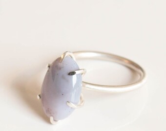 purple agate sterling silver ring