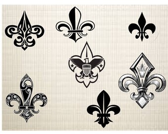 Fleur de lis SVG, Symbols svg, Fleur de lis cutfile svg, svg files for silhouette cameo, cricut explore, dxf file