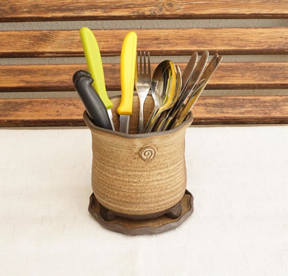 cutlery holder ceramic silverware container kitchen cutlery