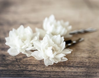 Ivory Flower Wedding hair pins Flower for hair Flower hair accessories Silk hair accessory Small flower hair pin Wedding hair pin 717