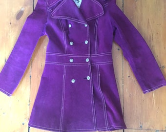 Vintage Purple Suede Jacket//Hippie//Hippy//Bohemain//Boho//70s