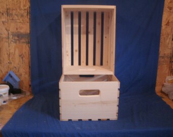 wooden crate, wood crate, wood storage crate, L.P. wood storage crate, wood box, L.P. crate, record crate
