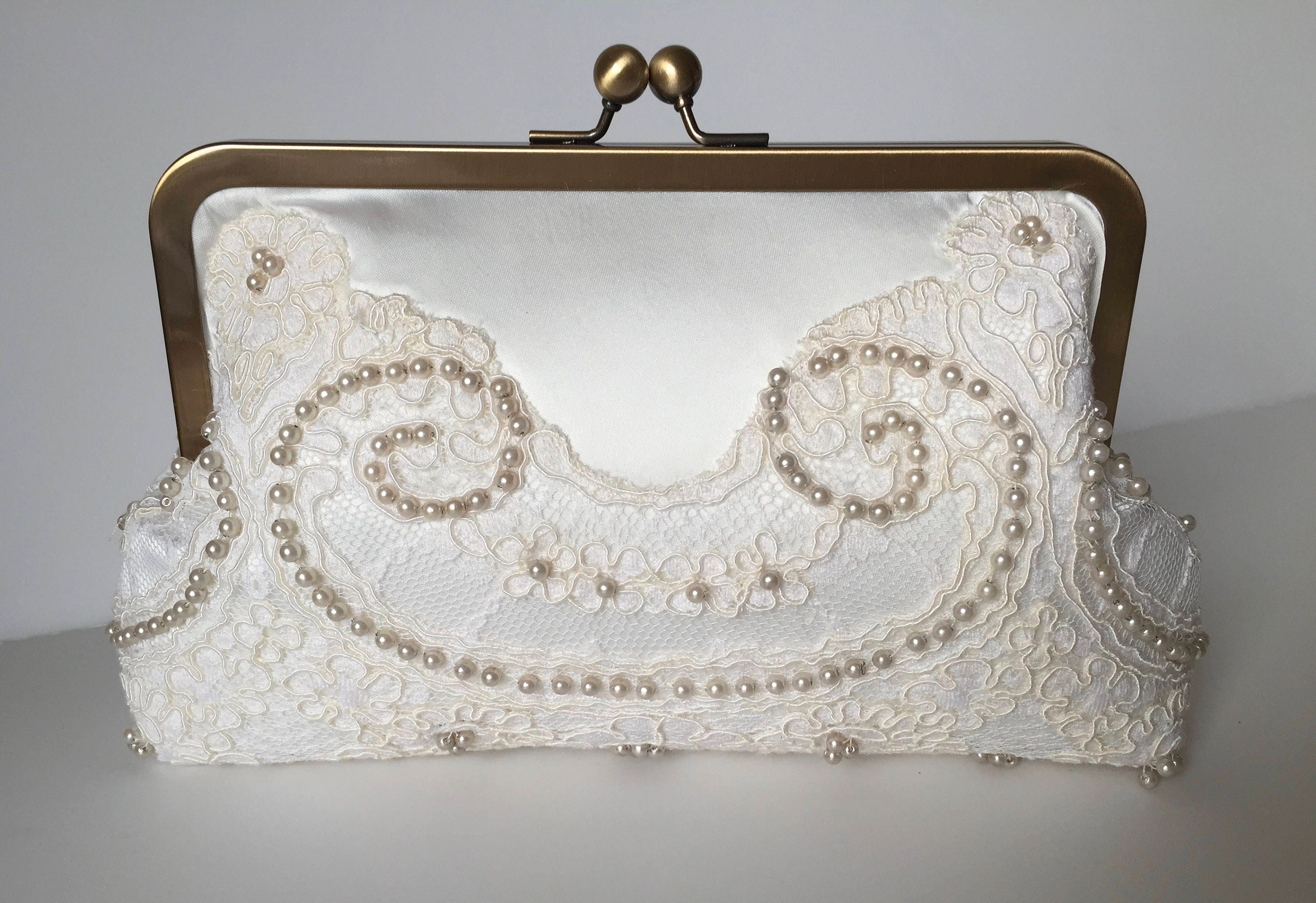 BRIDAL HEIRLOOM CLUTCH Repurpose old wedding dress into a