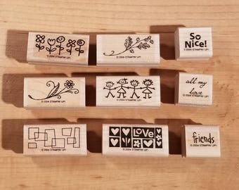 Stampin' Up Retired Set - 2004 Smorgasborders - Rubber Stamp Set of 9 - RS-029