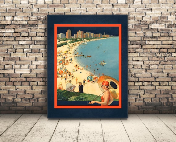 High Resolution Poster from a Vintage Travel Ad of Chicago, Illinois ... High Resolution Poster from a Vintage Travel Ad of Chicago, Illinois ...