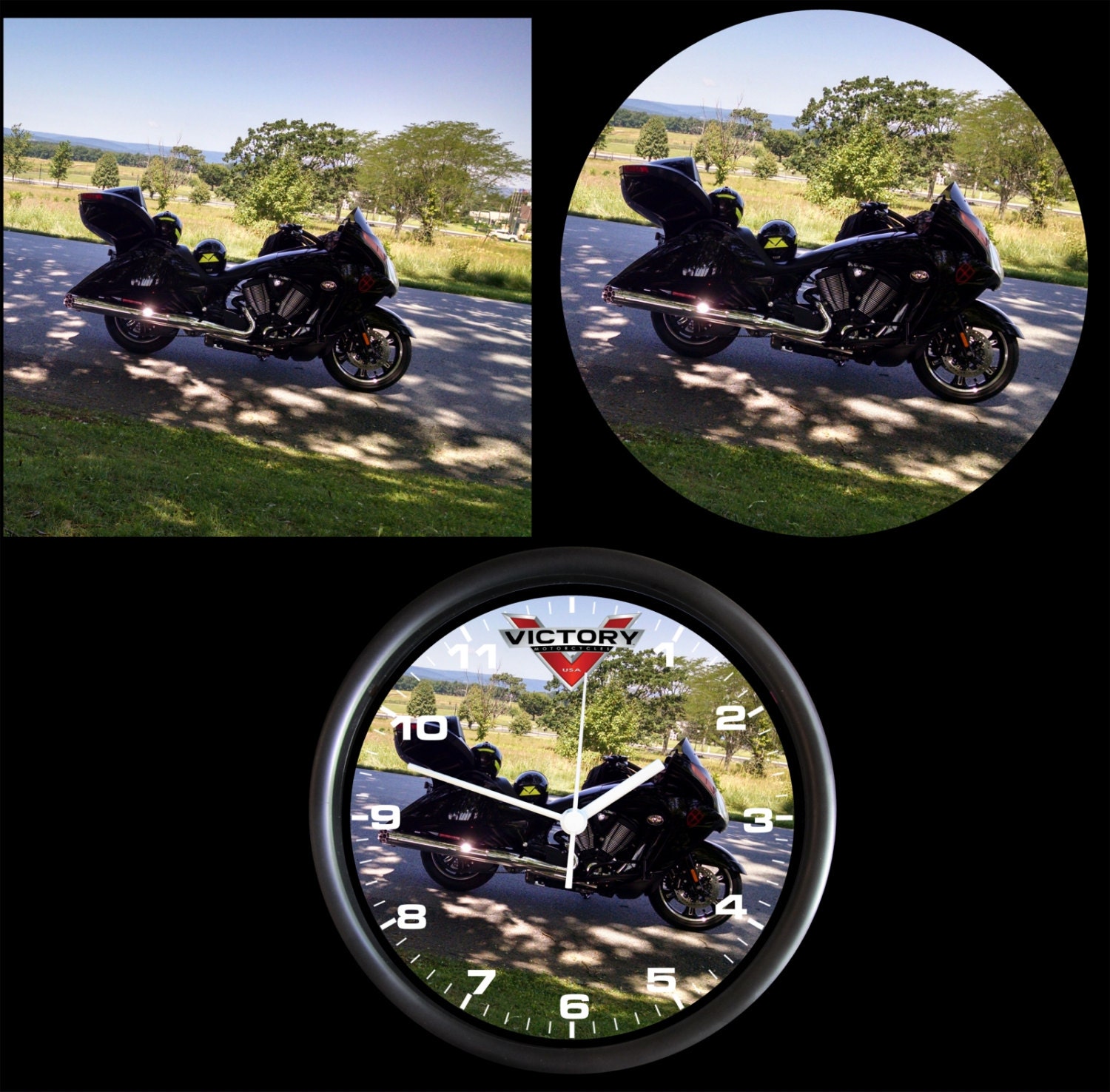 CUSTOM MOTORCYCLE CLOCK Let me put your bike on a clock Big