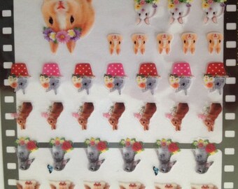 Japan Q-lia kawaii RABBIT Photrip sticker sheet/Bunny photorip 71419