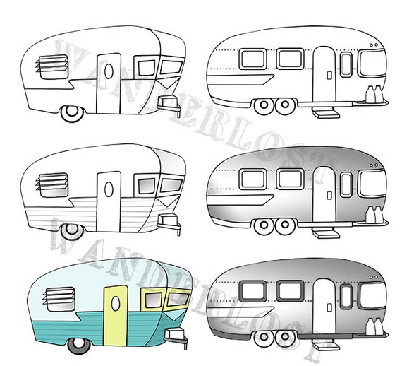 Download Vintage Campers Airstream Shasta Trailer Clip Art Vector