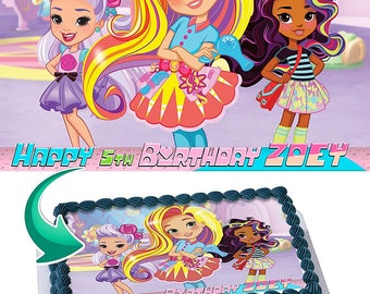 Sunny Day Nick Jr Edible Image Cake Topper Personalized Birthday 1/4 Sheet Decoration Custom Party Frosting Fondant