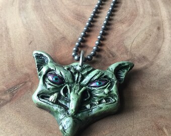 Stinky Goblin Necklace Hand Painted Resin