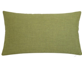 Olive Green Cosmo Linen Decorative Throw Pillow Cover / Pillow Case / Cushion Cover / 12x18"