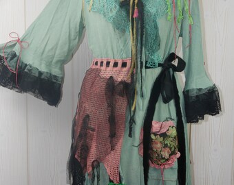 Asymmetrical dress or tunic "Ivanna" , Art to wear, Unique, fairy and feminine