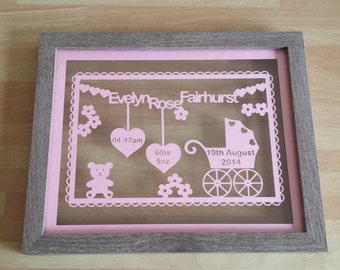 Personalised Elephant Print Present for Baby Boy Christening Naming Day Gift