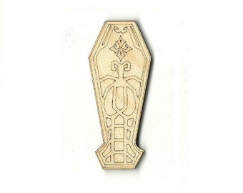 Coffin - Unfinished Laser Wood Cut Out Shape Craft Supply FAL53