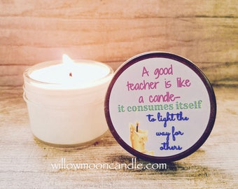 Teachers gift|end of year gift for teachers|teacher appreciation gift|teachers Aid gift|small gift for teachers|teacher qoute|herbal candle