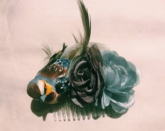 Blue and Purple Bird Hair Slide- Bridal, birthdays, Festival,Christmas.