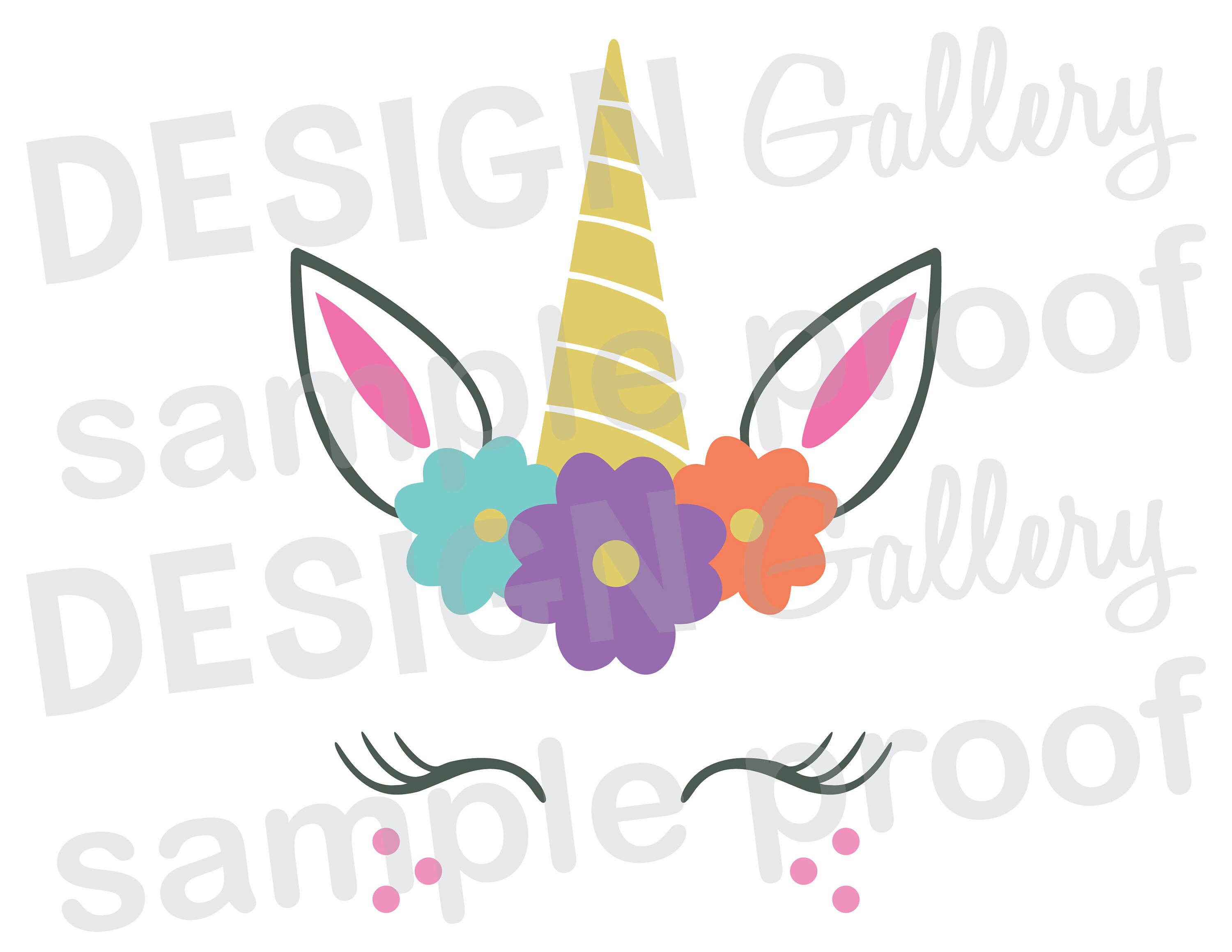 Unicorn Face JPG png & SVG DXF cut file Printable