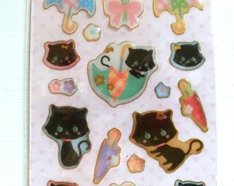 Black Pussy Cat 3D Stickers