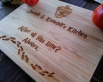 Customized Harry Potter Cutting Board, Marauder's Map, After all this time, Always, BungalowBoo, Family, Choose Your House