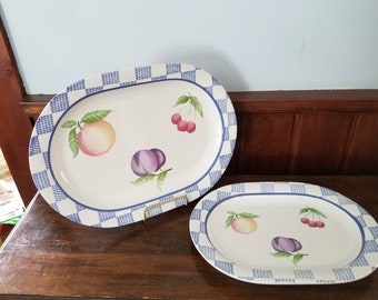 Vintage 1990's, Pfaltzgraph, Hopscotch, 12 1/4" and 14 3/4" Platters