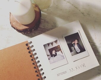 Hand-Stamped Custom Photo Wedding Guestbook