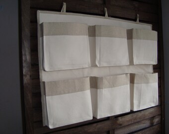 Canvas crib storage, caddy organizer, linen nursery organizer, girl boy storage bag, nursery accessory, hanging storage, wall containers