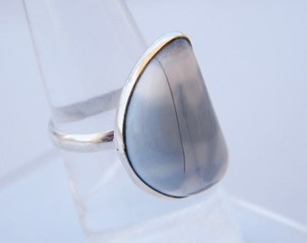 Blue Opal Ring, Handmade Ring, Blue Peruvian Opal Ring, Natural Gemstone Ring
