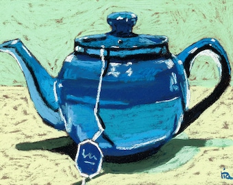 Tea Time pastel painting