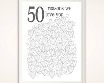 50th Birthday Gift for Men - 50th Anniversary Gifts, 50th Birthday Party Decorations, Gifts for Husband, 50th Birthday Poster, PRINTABLE DIY