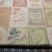 Cotton Fabric Fat Quarter TIM HOLTZ Quaint Advertisement Cards Vintage shades and style fiber arts crafts decor quilts mixed media collage