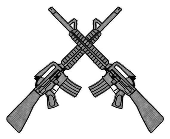 Crossed AR-15's Embroidery File