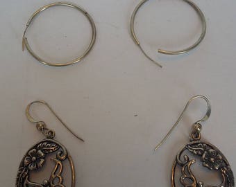 Two Pairs of Sterling Silver Earrings