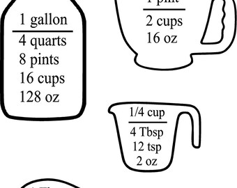 Measuring cups decal | Etsy