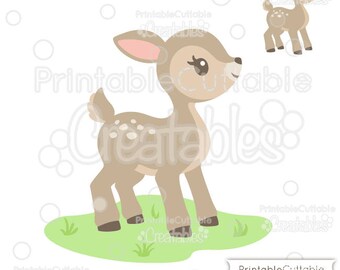 Cute Woodland Deer SVG Cut File & Clipart E258 - Includes Limited Commercial Use!