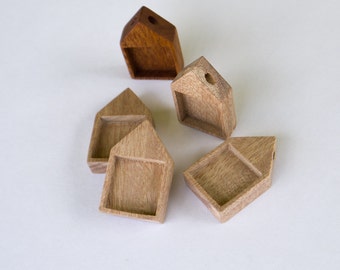 Unfinished Neat pendant blanks - Natural Mahogany Wood - 19 mm - (H419-M) - Set of 4