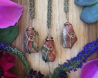 Red creek Jasper necklace, jasper necklace, gemstone necklace, red creek